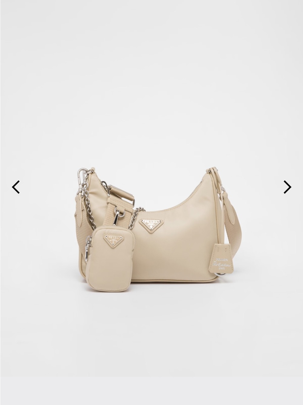 Prada Beige Shoulder Bag with Detachable Pouch